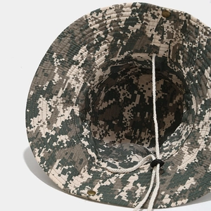 British vintage digital camouflage sun hat with adjustable windproof rope for outdoors
