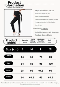 Tableau des tailles détaillé et matière pour legging de grossesse à taille haute gainant