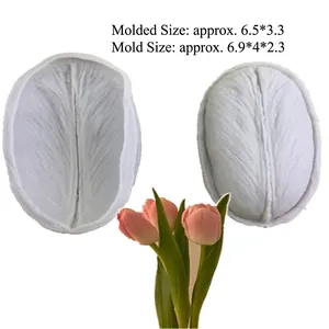 Tulip petal silicone mold set for fondant and clay crafts, 6.9x4x2.3cm molding tool