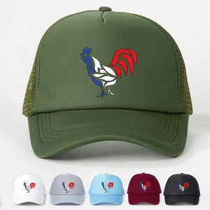 Cappello Trucker Con Stampa Gallo Gallico Poliestere Mesh Traspirante Regolabile Visera Curva Sport All Aperto Unisex