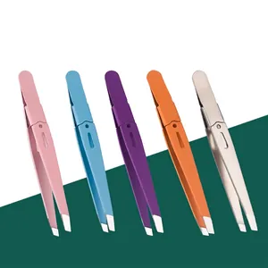 Professional Slant Tip Eyebrow Tweezers 430 Stainless Steel High Precision Hair Removal Makeup Tool For Men Women