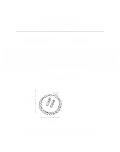 Size chart for rhinestone pendant necklace and earrings with 45cm chain and 1.5cm studs