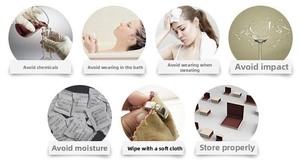 Care guide for jewelry featuring cartoon charm bracelets and alloy diamond bead accessories