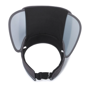 Outdoor sun hat with wide brim and side panels in dark grey for face protection
