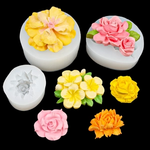 Silicone flower molds for DIY soap and candles with realistic floral details