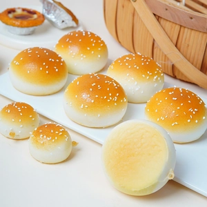 Realistic slow-rebound PU foam sesame hamburger buns fidget stress relief toys
