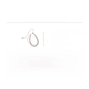 Detail view of pearl necklace with copper and zircon material specifications