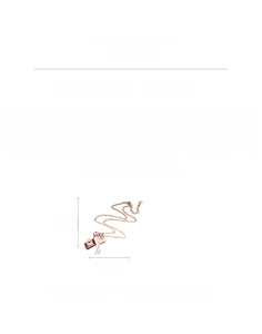 Detailed size specifications for a rose gold zircon and mother of pearl key pendant necklace