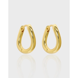 Minimalist 925 Sterling Silver Hoop Earrings For Women Irregular Line Geometric Huggie Earrings Cold Style Jewelry Accessory