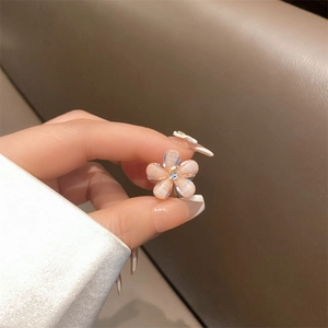 Flower Hair Claws Mini Alloy Resin Rhinestone Pearlescent Sweet Hair Accessories For Girls Women