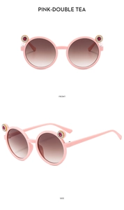 Cute kids sunglasses with rhinestones pink round frame sun glasses for children outdoor wear