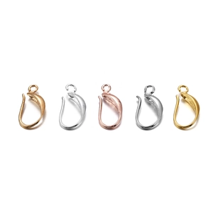 Polished metal DIY earring hooks in gold, silver and rose gold for jewelry making