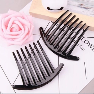 Classic black wide-tooth hair comb clips for French styling and hair bun accessories
