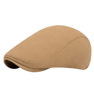 Classic khaki solid color cotton ivy cap with adjustable strap for men and women