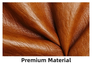 Close-up of premium brown litchi-grain leather texture showing fine grain details