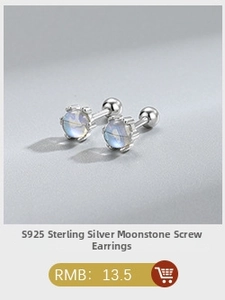 Macro shot of S925 silver moonstone stud earrings with secure screw back ball design