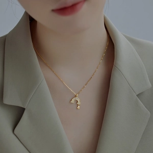 Elegant gold S925 sterling silver necklace with rainbow pendant and small zircon star