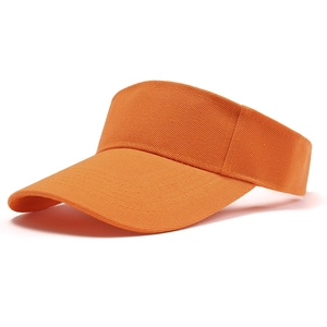 Bright orange empty top baseball sun visor for outdoor sports with cotton twill texture
