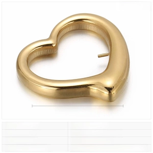 Close-up of hollow heart pendant with 24x24mm size dimensions for jewelry DIY