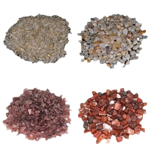 Polished natural crystal quartz chips in various colors for crafts and home decoration