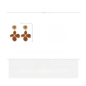 Tableau des tailles détaillé pour boucles d'oreilles fleur en émail brun avec spécifications