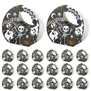 European Halloween gift boxes with ghost and skull prints and semicircular handles