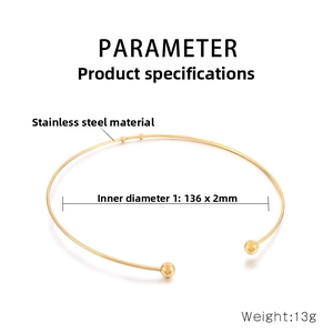 Spécifications du tour de cou en acier doré avec diamètre intérieur de 136x2mm