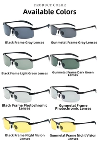 Matrix view of photochromic and night vision polarized sunglasses in various lens colors