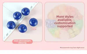 Realistic 1.8cm artificial blueberry model with frosted texture for cake decoration