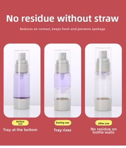 Vacuum spray bottle showing the pump mechanism moving upwards to prevent residue