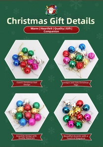 Detailed view of assorted 3cm Christmas ball ornaments with varied textures and finishes