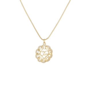 Golden Mom heart necklace with colorful stars and crystal round hollow pendant