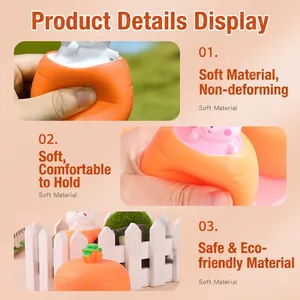 Squeeze carrot rabbit stress relief toy made of soft eco-friendly silicone material