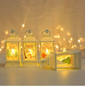 Christmas lanterns set with Santa, Snowman, Reindeer and Tree patterns for holiday decor