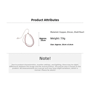 Detail of pink double-layer pearl necklace with zircon accents and specific dimensions