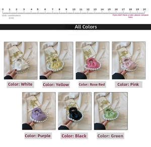 Mini pleated cloud bags with large pearl handles and chain straps in seven colors