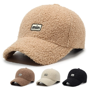 Women Winter Teddy Velvet Baseball Cap Warm Sherpa Fleece Duck Tongue Hat Embroidered Letter Adjustable Casual Unisex