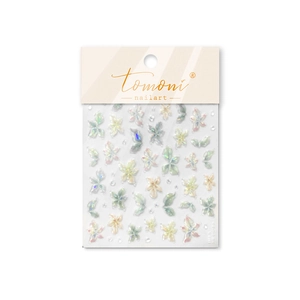Autocollants 3D pour ongles avec papillons holographiques et motifs floraux en cristal
