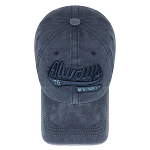 Vintage washed cotton baseball cap with 3D embroidery and Always 75 New York City logo