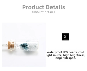 Detail of LED wishing bottle with mini Christmas tree and waterproof light beads