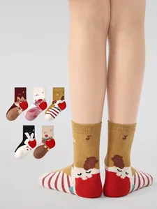 Baumwoll-Kindersocken mit Tiermotiven, elastischem Rippbund und weichem Griff