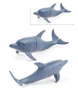 Realistic grey-blue dolphin models with dimensions 11.5cm long and 5cm high