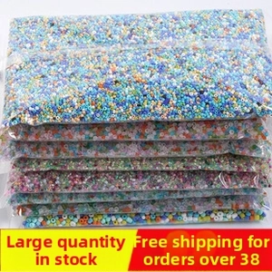 Assorted 2mm colorful glass seed beads for DIY jewelry making in clear plastic bags