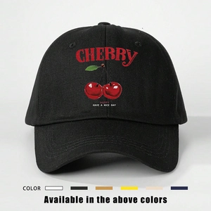 Casquette De Baseball Polyester Imprimé Cerise Réglable Protection Solaire Chapeau Sport De Plein Air Frais Mignon Accessoire Pour Femmes Hommes