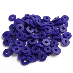Tas de perles en pâte polymère bleue 6mm, rondelles plates pour bijoux DIY