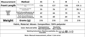 Size chart for plaid sleeveless midi dress with measurements in XS, S, M, L dimensions