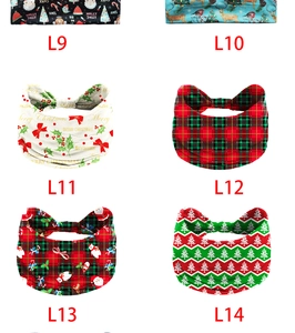 Detailed grid view of six elastic Christmas headbands with festive holiday patterns