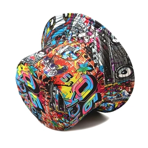Detail shot of the 90s retro cassette tape print on this dual-sided bucket hat