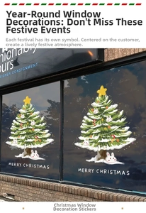 Detailaufkleber für Weihnachtsbaum-Fenster mit Hasen und Sternen an der Glasfront