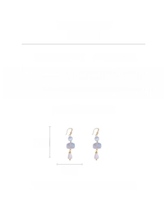 Detail view of gold-plated lotus earrings showing precise 5.8cm length and dimensions